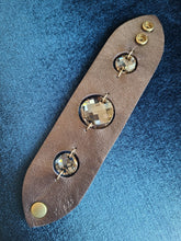 Chestnut crystal leather cuff