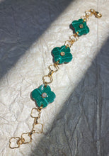 Clover bracelet, Green (genuine alligator)
