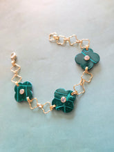Clover bracelet, Green (genuine alligator)