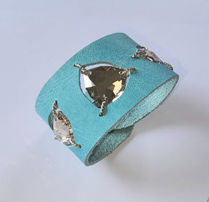 Aruba crystal leather cuff