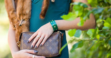 Emerald Rivet leather cuff