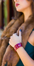 Framboise rivet leather cuff