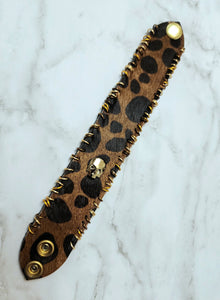 Petite Cheetah leather hair-on hide cuff