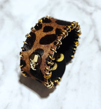 Petite Cheetah leather hair-on hide cuff