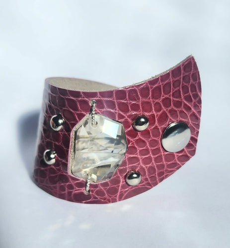 Framboise Rock with silver crystal