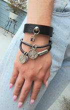 Mercury Head silver leather cord bracelet