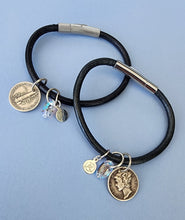 Mercury Head silver leather cord bracelet