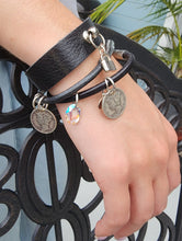 Mercury Head silver leather cord bracelet