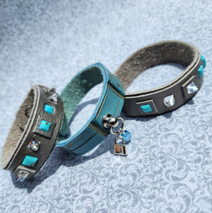 Turquoise alligator padlock bracelet