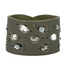 Gray Diamond Leaf crystal cuff