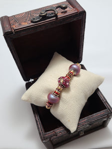 Pomegranate Piccola leather cord bracelet