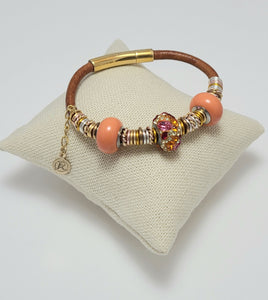 Tangerine Piccola leather cord bracelet